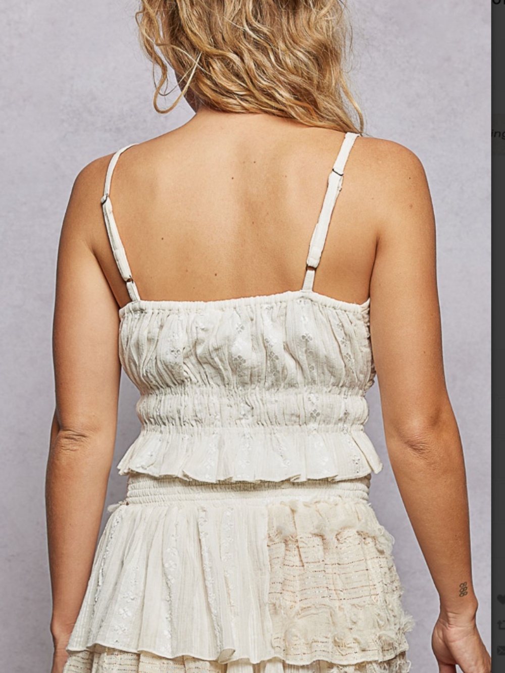 🎉 POL “ AVA 3 “ POL Tank Top with Ruffle  Detail 56 - Picture 4 of 6